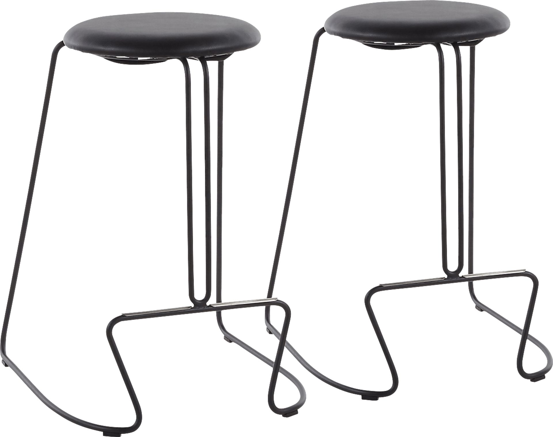 Bearslide I Black Counter Height Stool, Set of 2 - Image 1