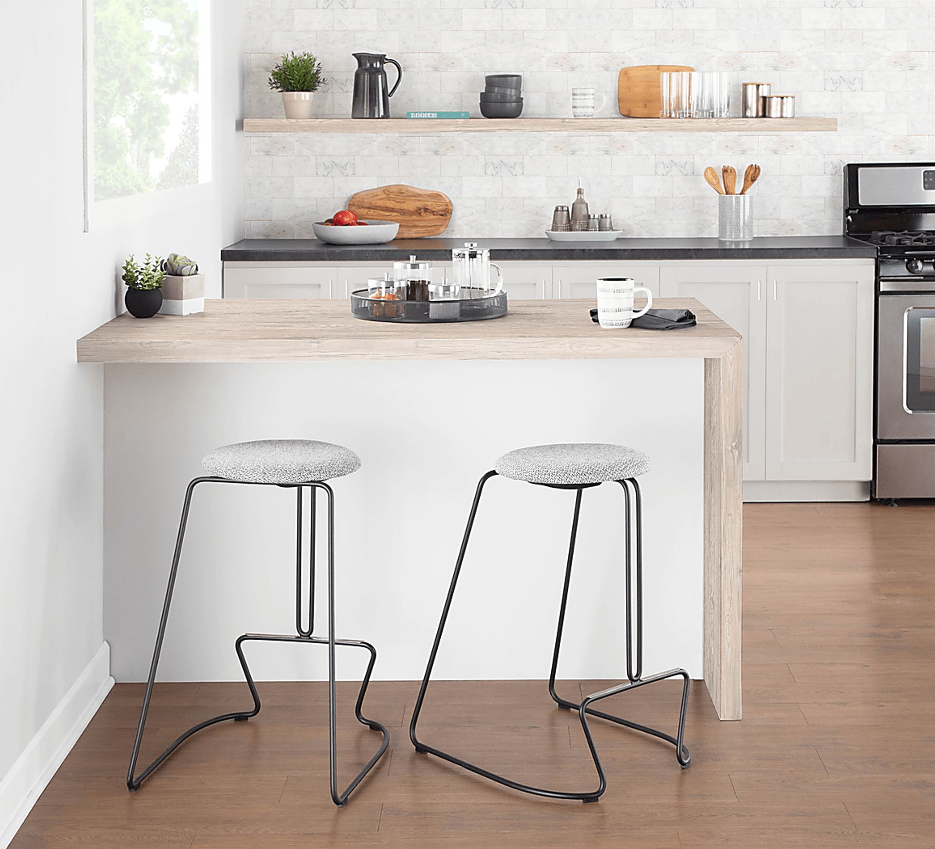 Bearslide I Charcoal Counter Height Stool, Set of 2 - Image 9