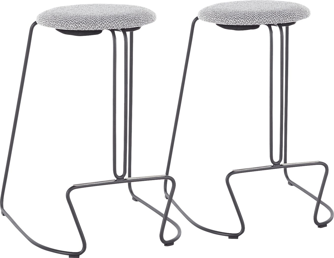 Bearslide I Charcoal Counter Height Stool, Set of 2