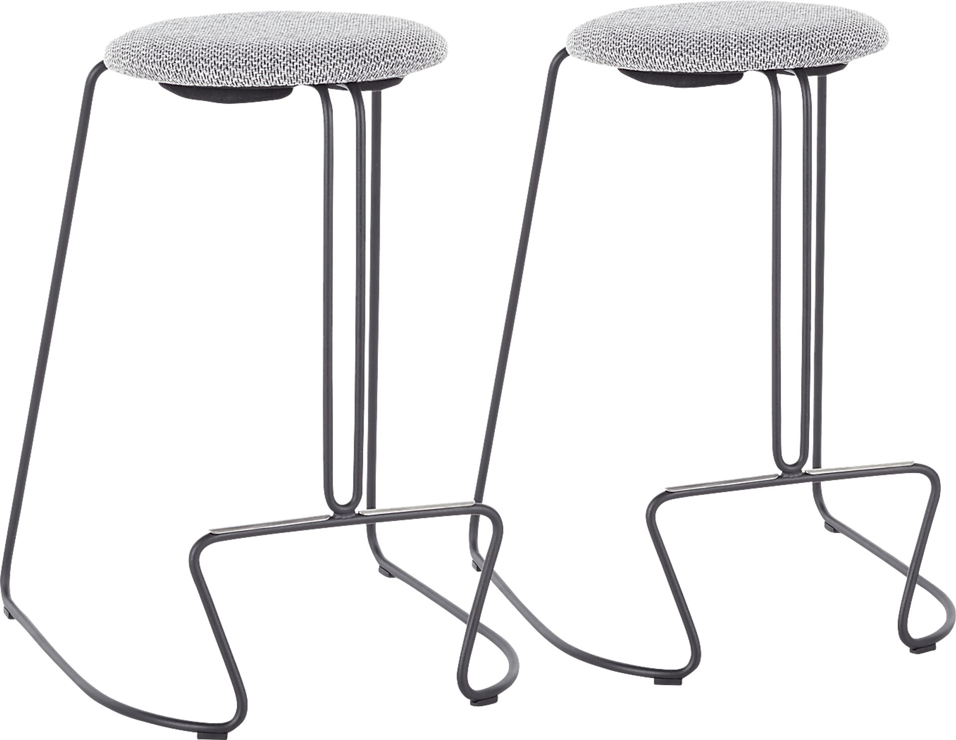 Bearslide I Charcoal Counter Height Stool, Set of 2 - Image 1