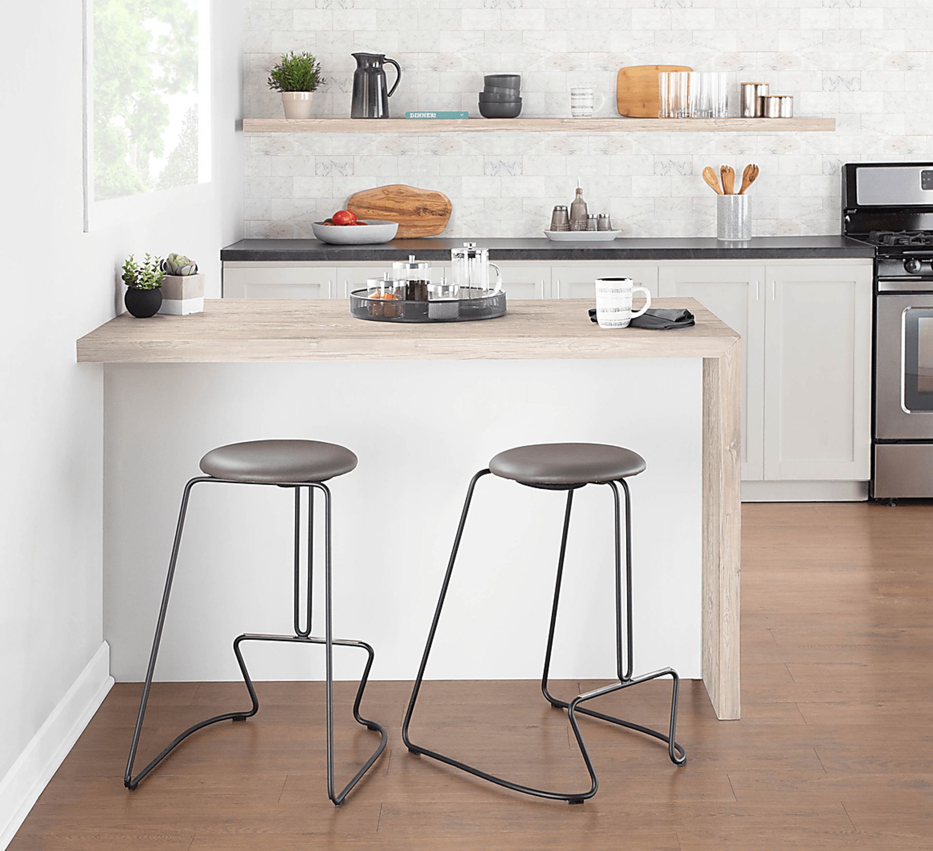 Bearslide I Gray Counter Height Stool, Set of 2 - Image 9