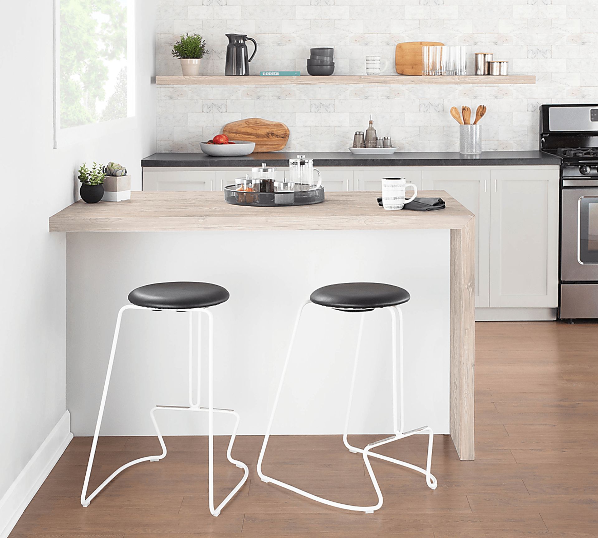 Bearslide II Black Counter Height Stool, Set of 2 - Image 9