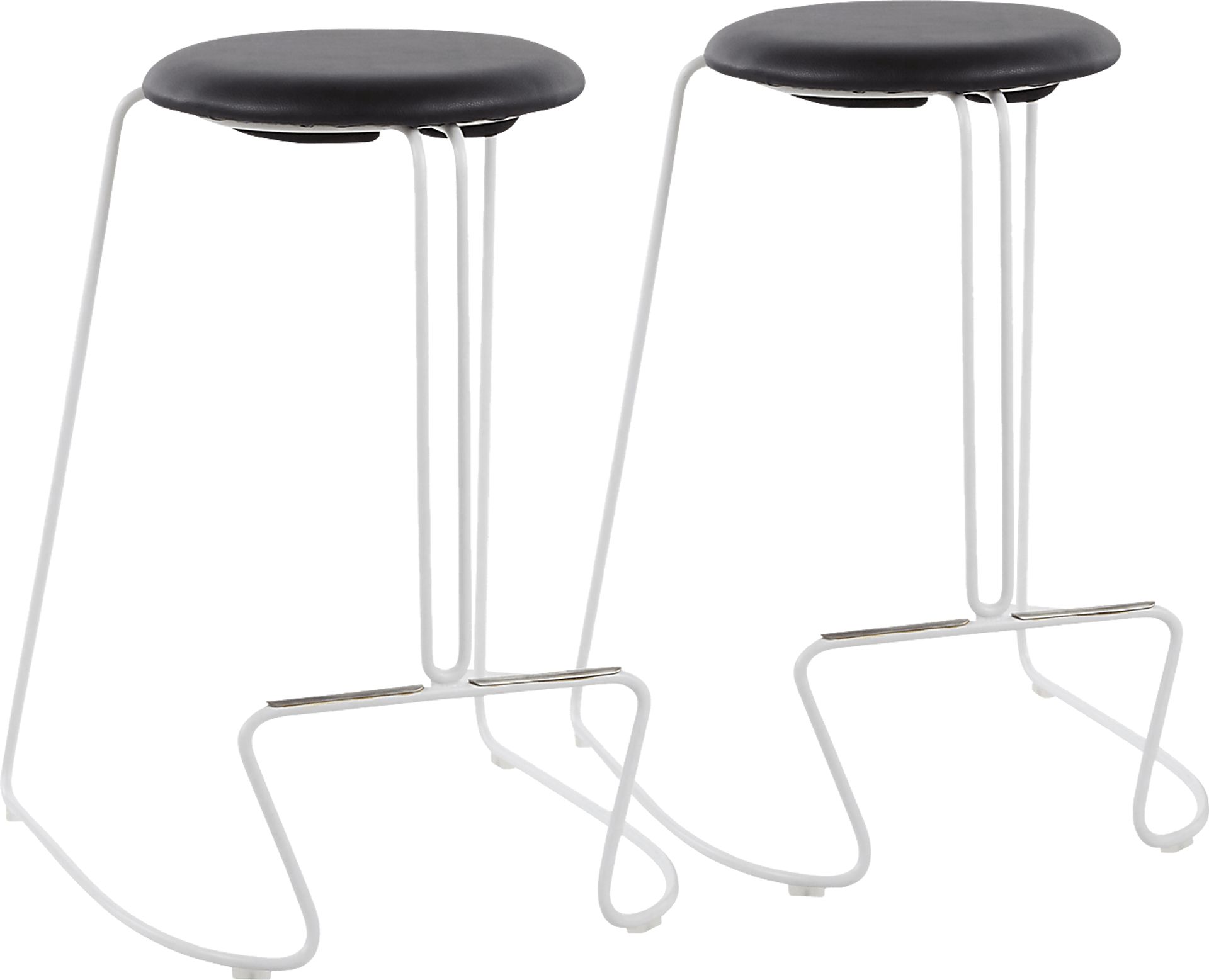 Bearslide II Black Counter Height Stool, Set of 2 - Image 1