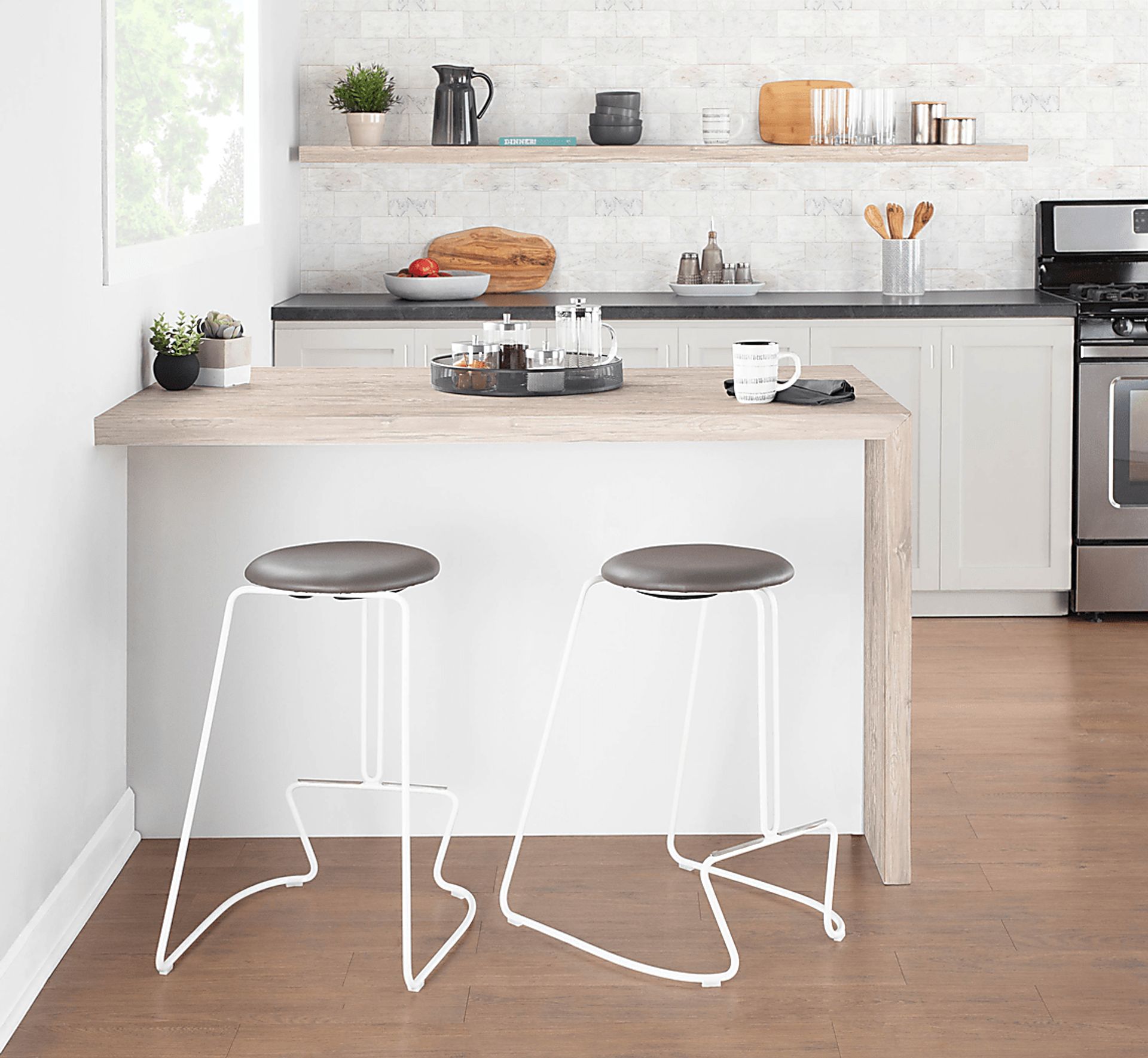 Bearslide II Gray Counter Height Stool, Set of 2 - Image 9