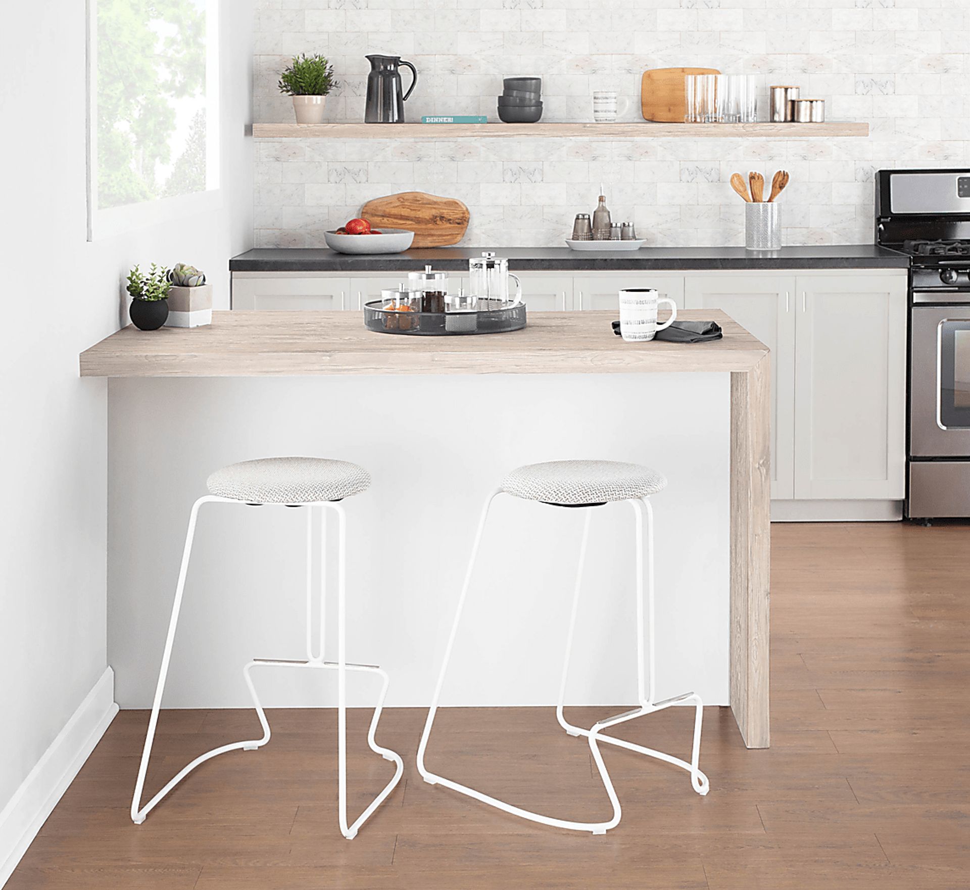 Bearslide II Light Gray Counter Height Stool, Set of 2 - Image 10