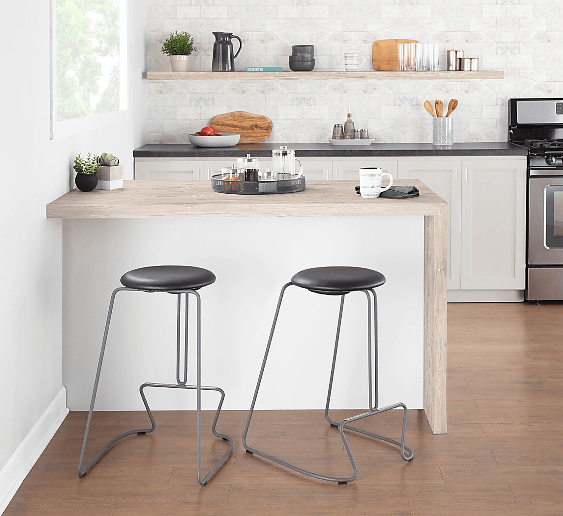 Bearslide III Black Counter Height Stool, Set of 2 - Image 9