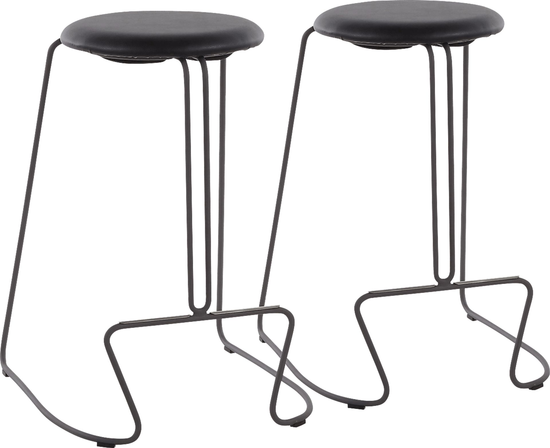 Bearslide III Black Counter Height Stool, Set of 2 - Image 1
