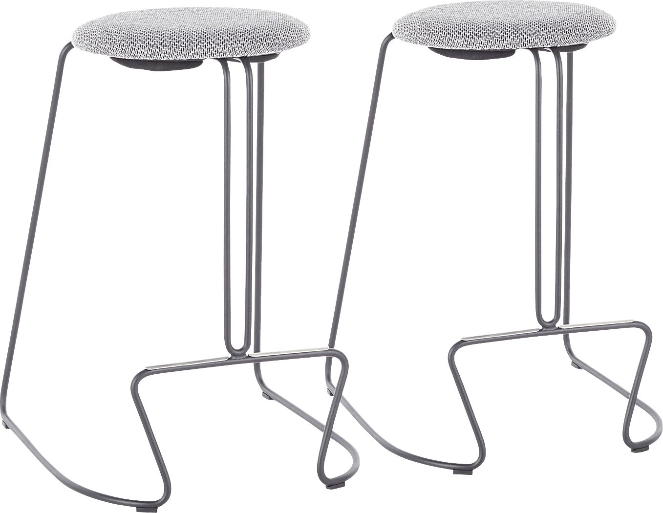 Bearslide III Charcoal Counter Height Stool, Set of 2