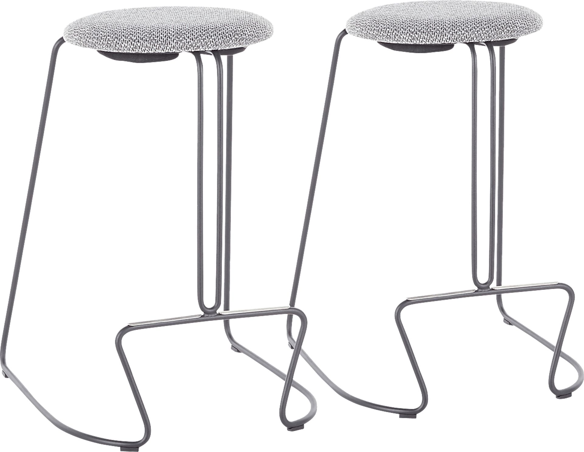 Bearslide III Charcoal Counter Height Stool, Set of 2 - Image 1