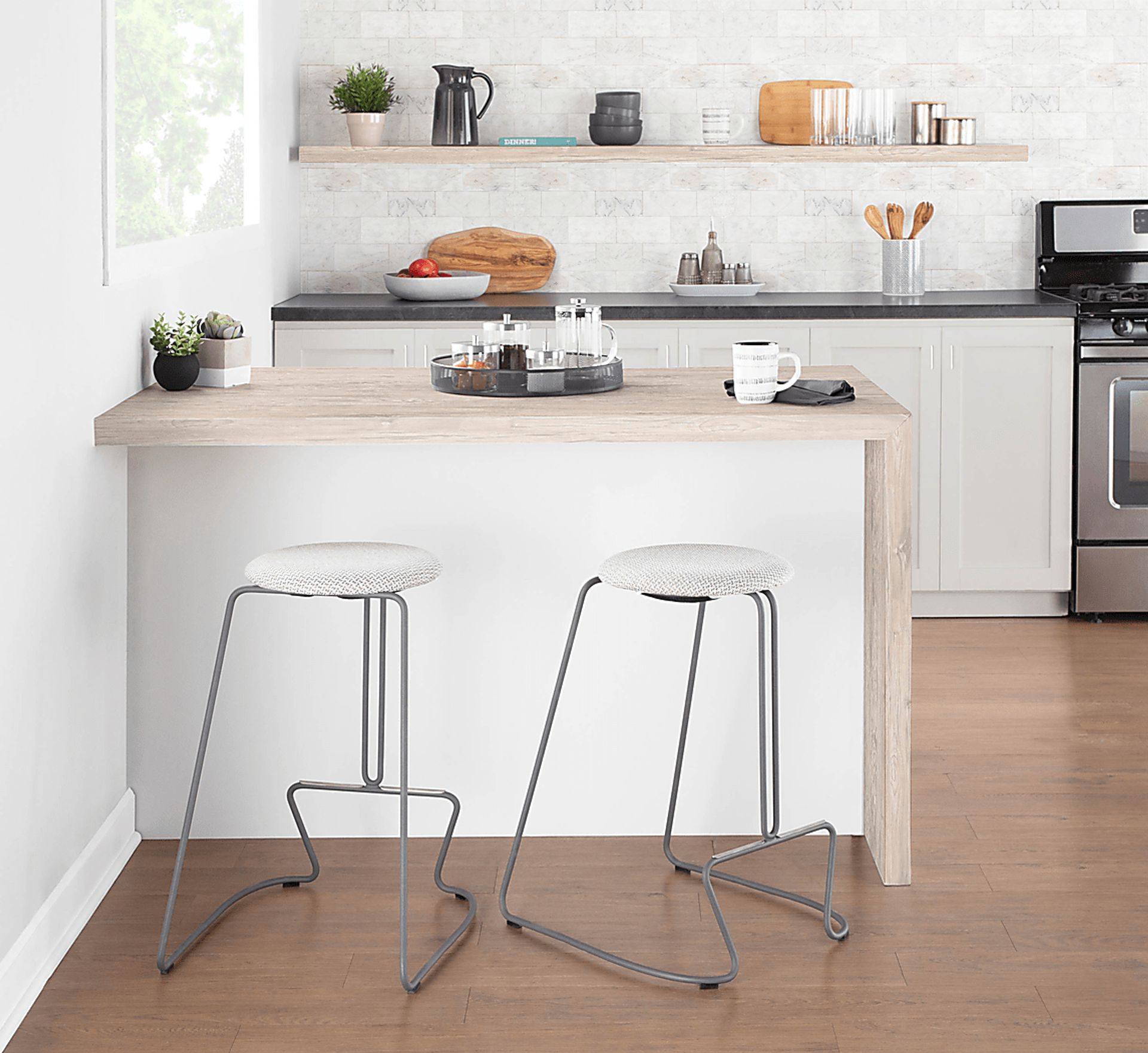 Bearslide III Light Gray Counter Height Stool, Set of 2 - Image 9