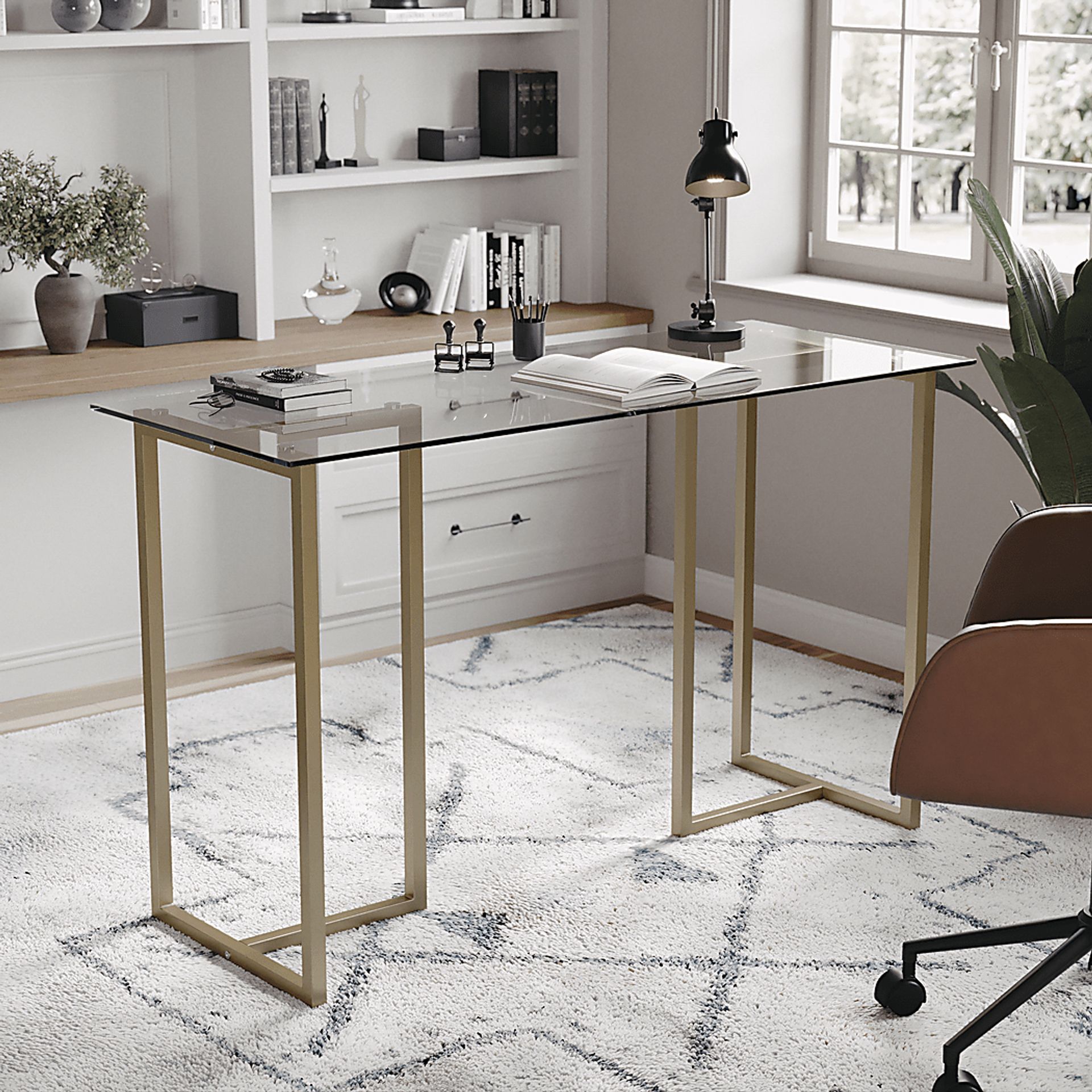 Beaufain Brass Office Table - Image 2
