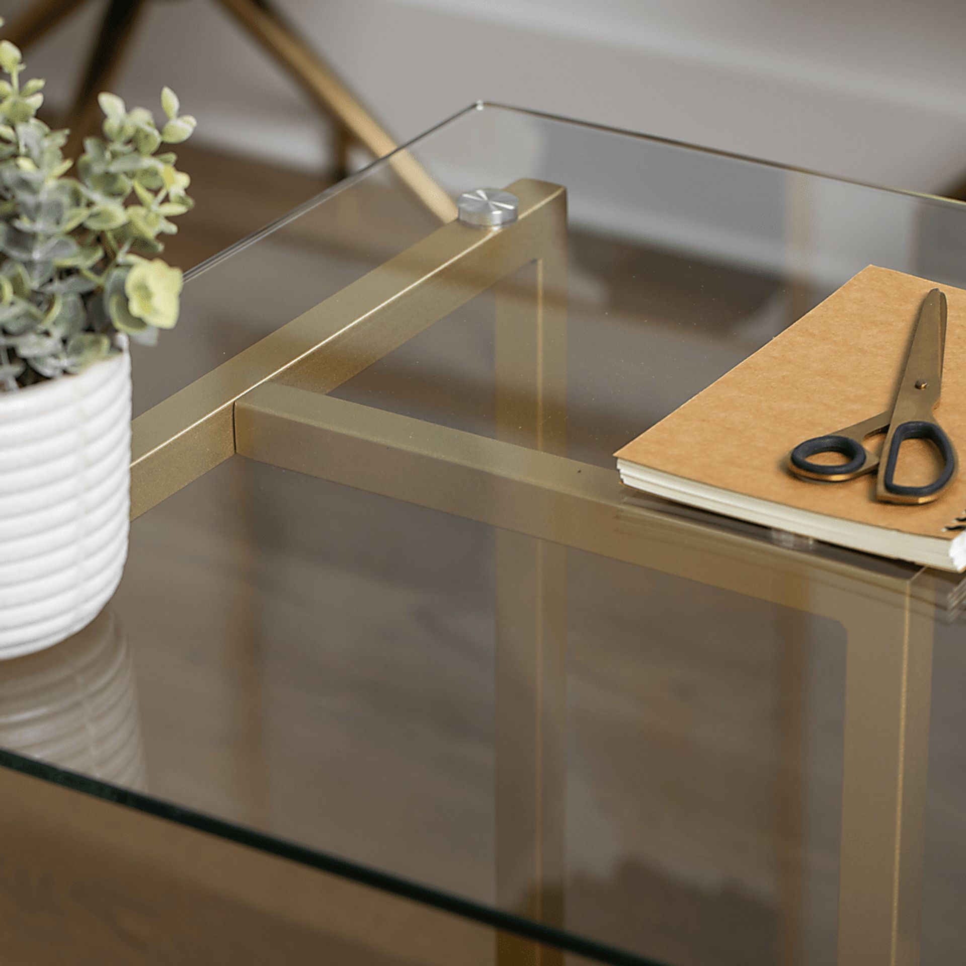 Beaufain Brass Office Table - Image 5