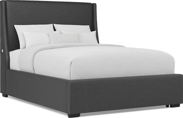 Beaufoy Graphite 3 Pc Queen Upholstered Storage Bed - Thumbnail - Image 1