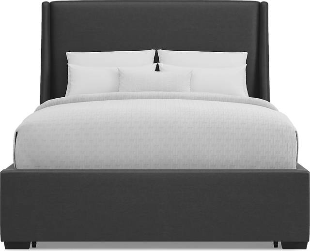 Beaufoy Graphite 3 Pc Queen Upholstered Complete Storage Bed - Thumbnail - Image 2