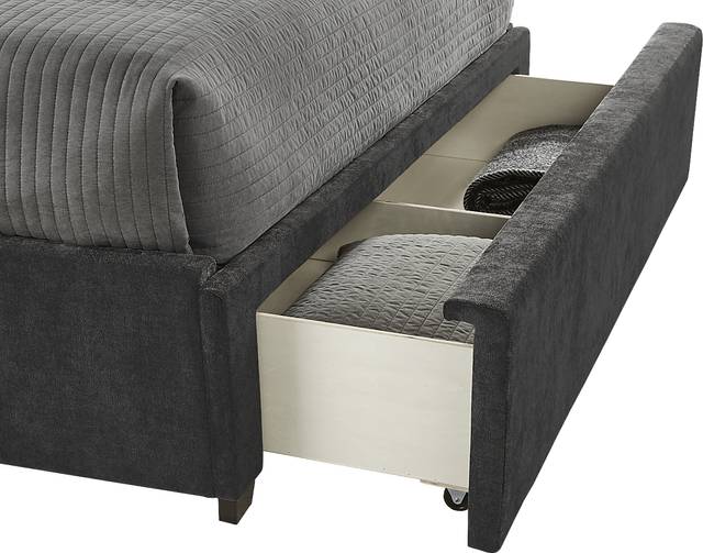 Beaufoy Graphite 3 Pc Queen Upholstered Complete Storage Bed - Thumbnail - Image 3