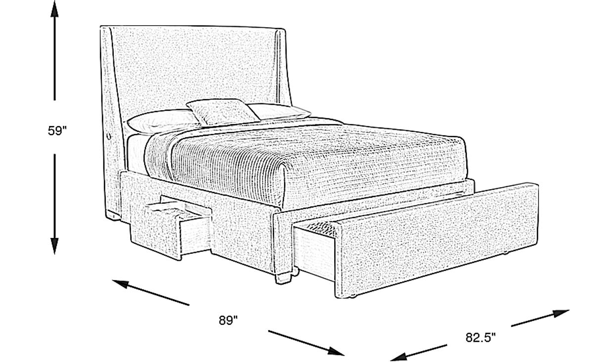 Beaufoy 3 Pc Gray 3pc King Storage Bed | Rooms to Go