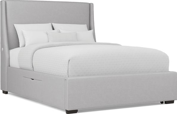 Beaufoy Gray 3 Pc King Upholstered Complete Storage Bed