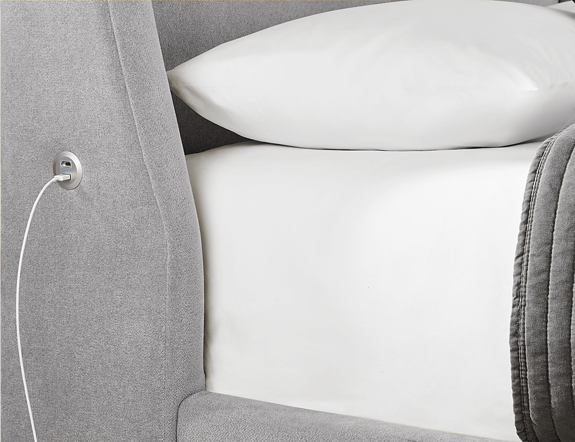 Beaufoy Gray 3 Pc Queen Upholstered Bed - Image 3