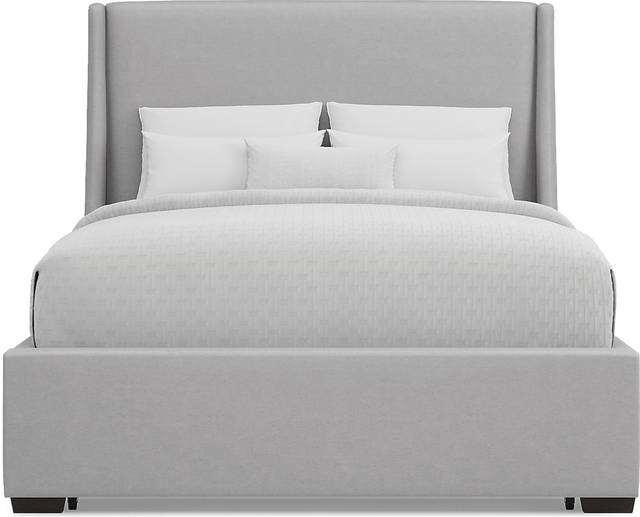Beaufoy Gray 3 Pc Queen Upholstered Complete Storage Bed - Thumbnail - Image 2