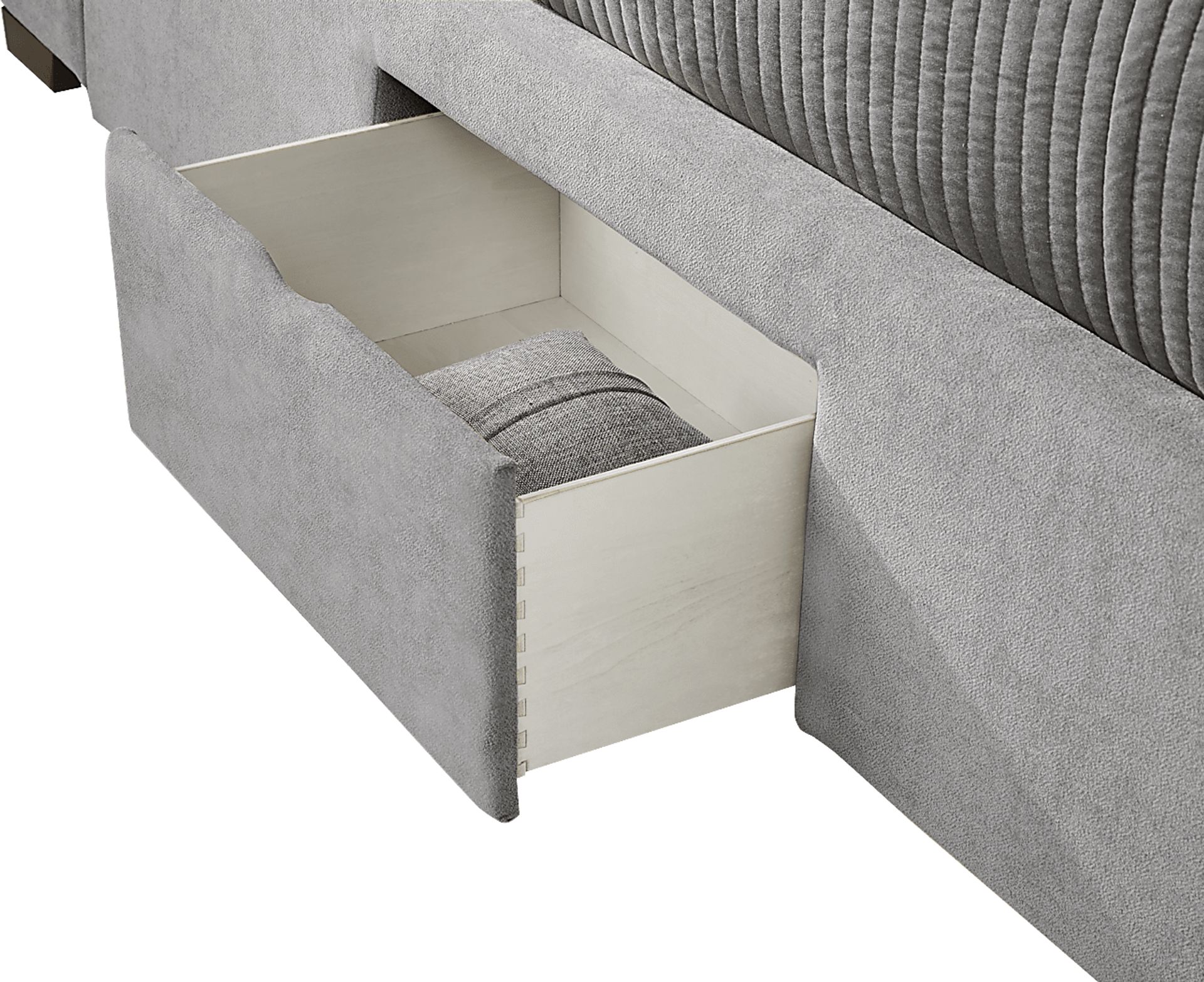 Beaufoy Gray 3 Pc Queen Upholstered Complete Storage Bed - Image 5