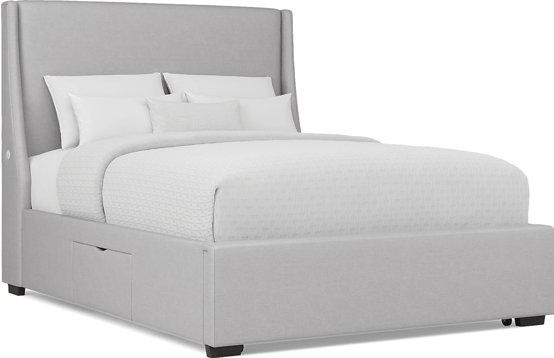 Beaufoy Gray 3 Pc Queen Upholstered Complete Storage Bed - Image 1