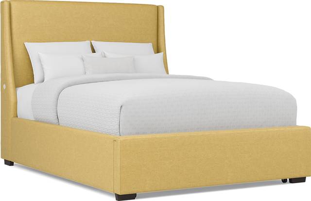 Beaufoy Yellow 3 Pc King Upholstered Storage Bed - Thumbnail - Image 1