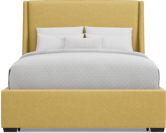 Beaufoy Yellow 3 Pc Queen Upholstered Complete Storage Bed - Thumbnail - Image 2