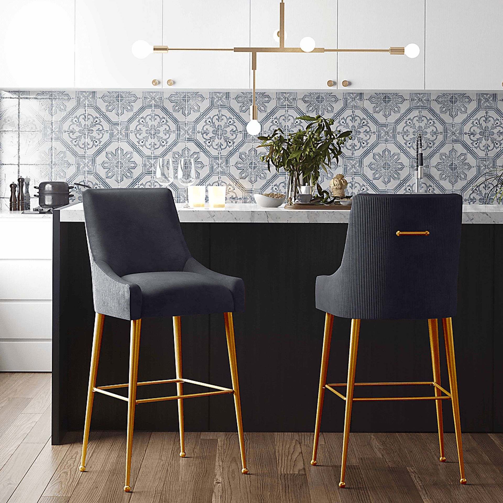 Beaulane I Dark Gray Counter Height Stool - Image 5