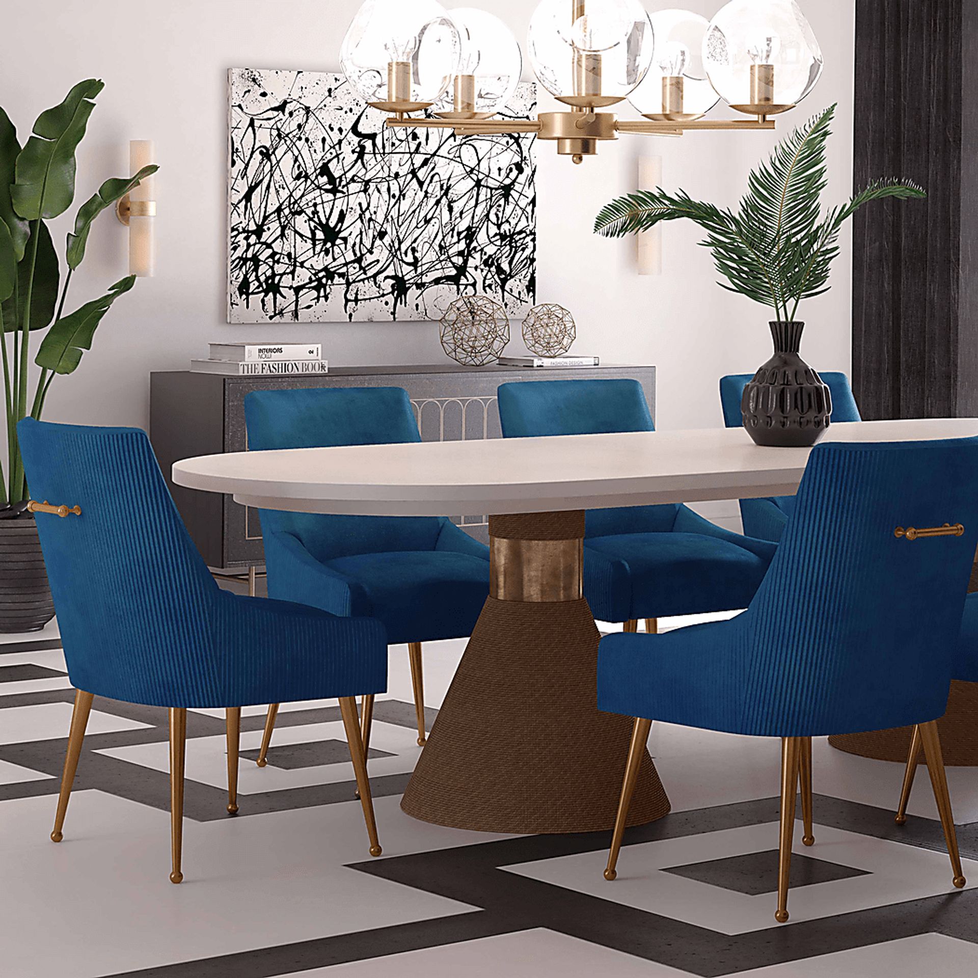 Beaulane I Navy Side Chair - Image 7