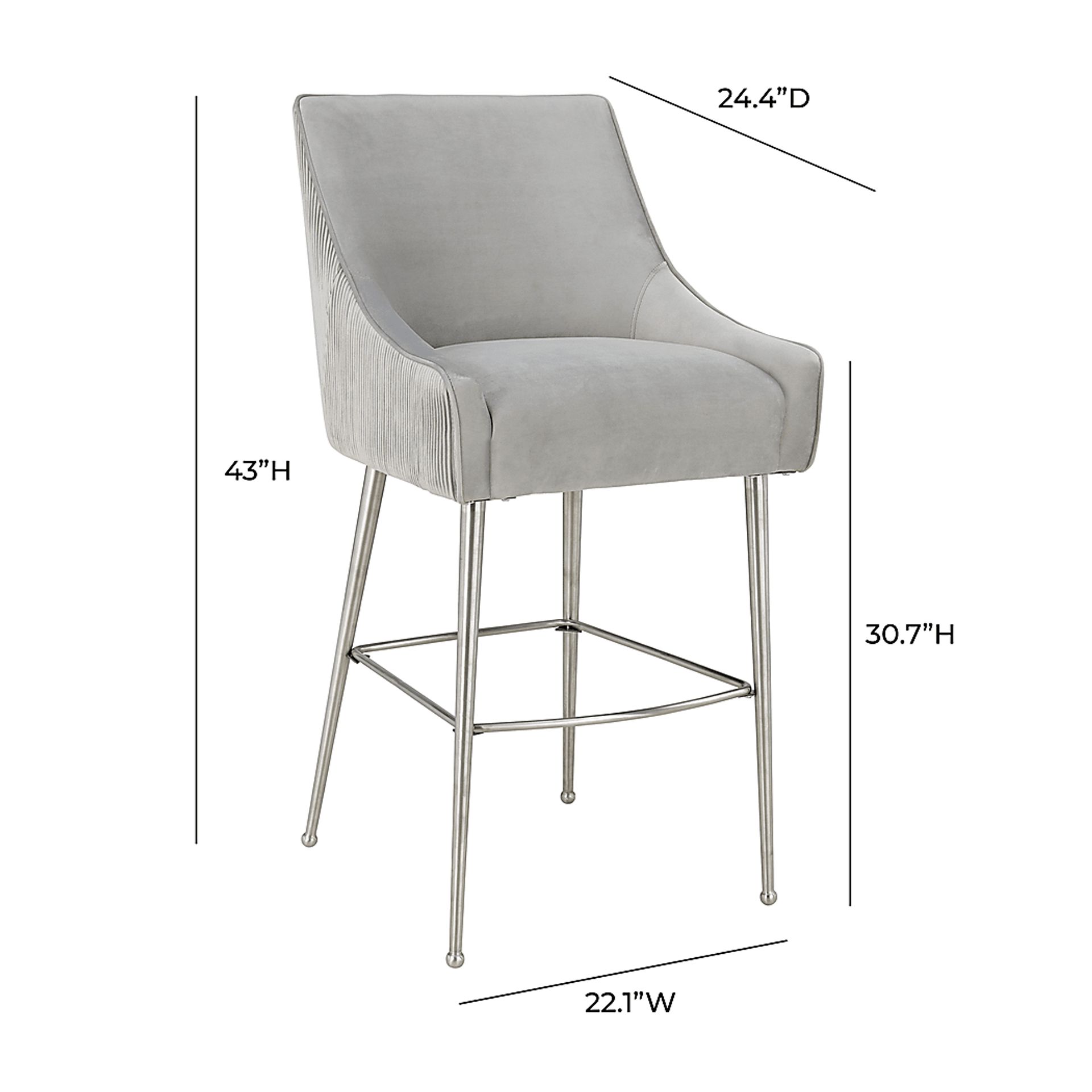Beaulane II Light Gray Barstool - Image 6