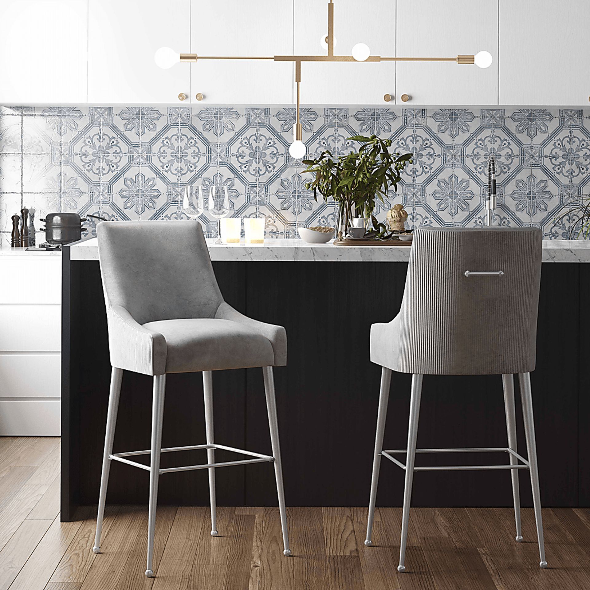 Beaulane II Light Gray Counter Height Stool - Image 5