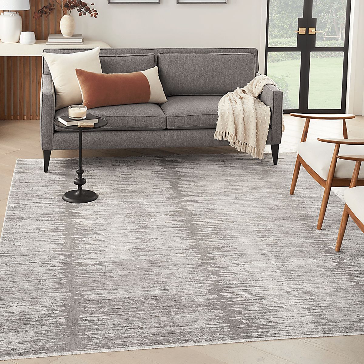 Beausir Gray,White Rugs | Rooms to Go