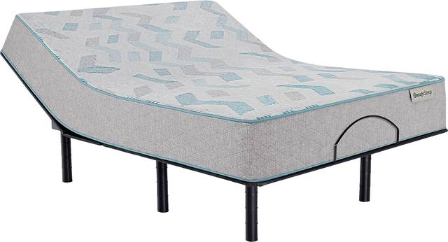 Beauty Sleep Oceana Mist Medium Hybrid Split King Mattress Set with Head Up Only Base - Thumbnail - Image 1