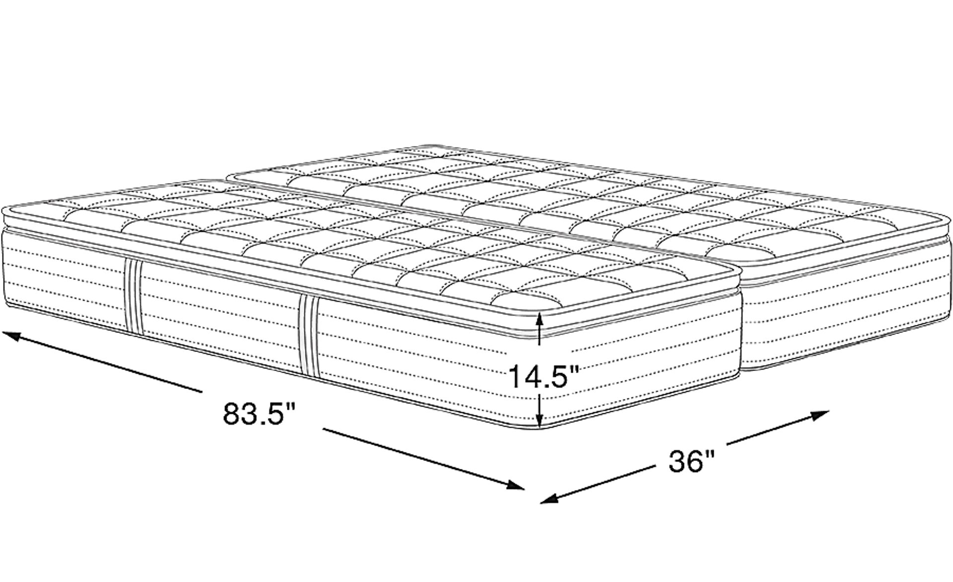 Dimension Image. Please refer to the Dimension Tab on this page for dimension details.