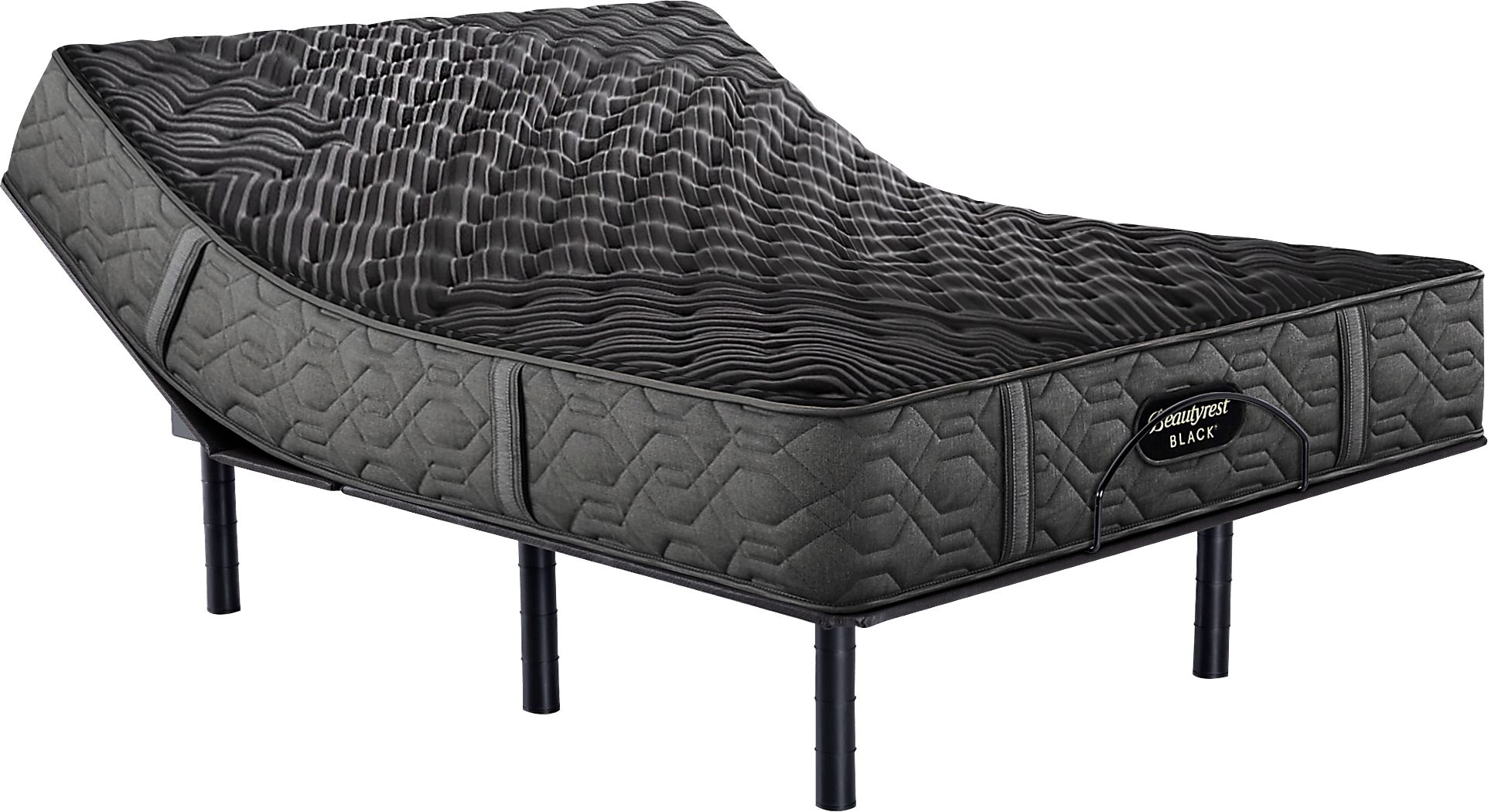 Beautyrest Black Series One Extra Firm Split King Mattress Set with Head Up Only Base