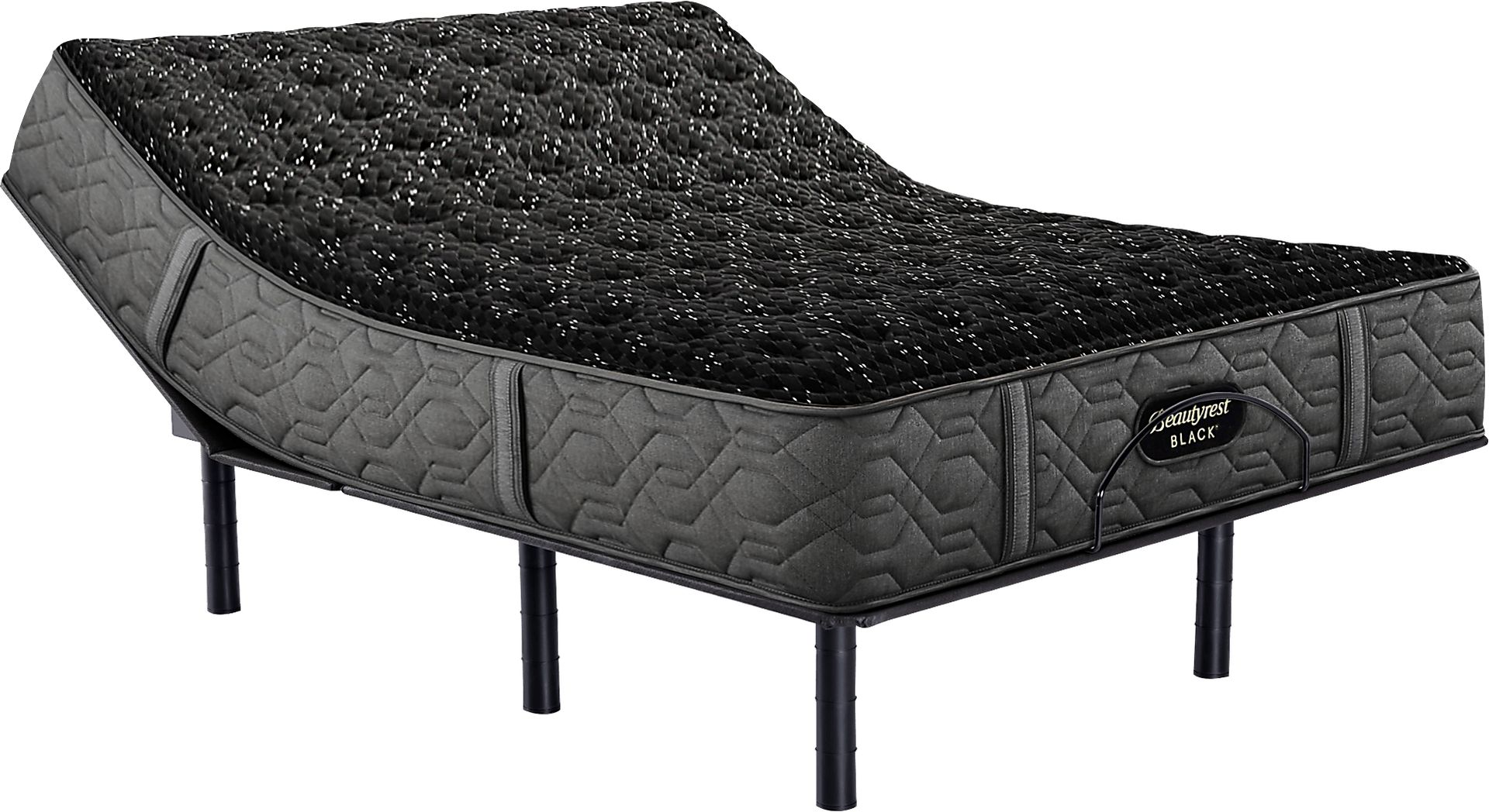 Beautyrest Black Series Three Firm Queen Mattress Set with Head Up Only Base - Image 1