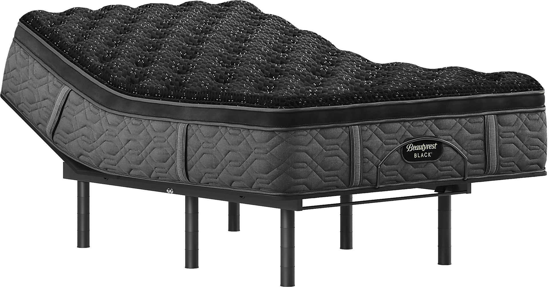 Beautyrest Black Series Three Plush Pillowtop King Mattress Set with Head Up Only Base - Image 1