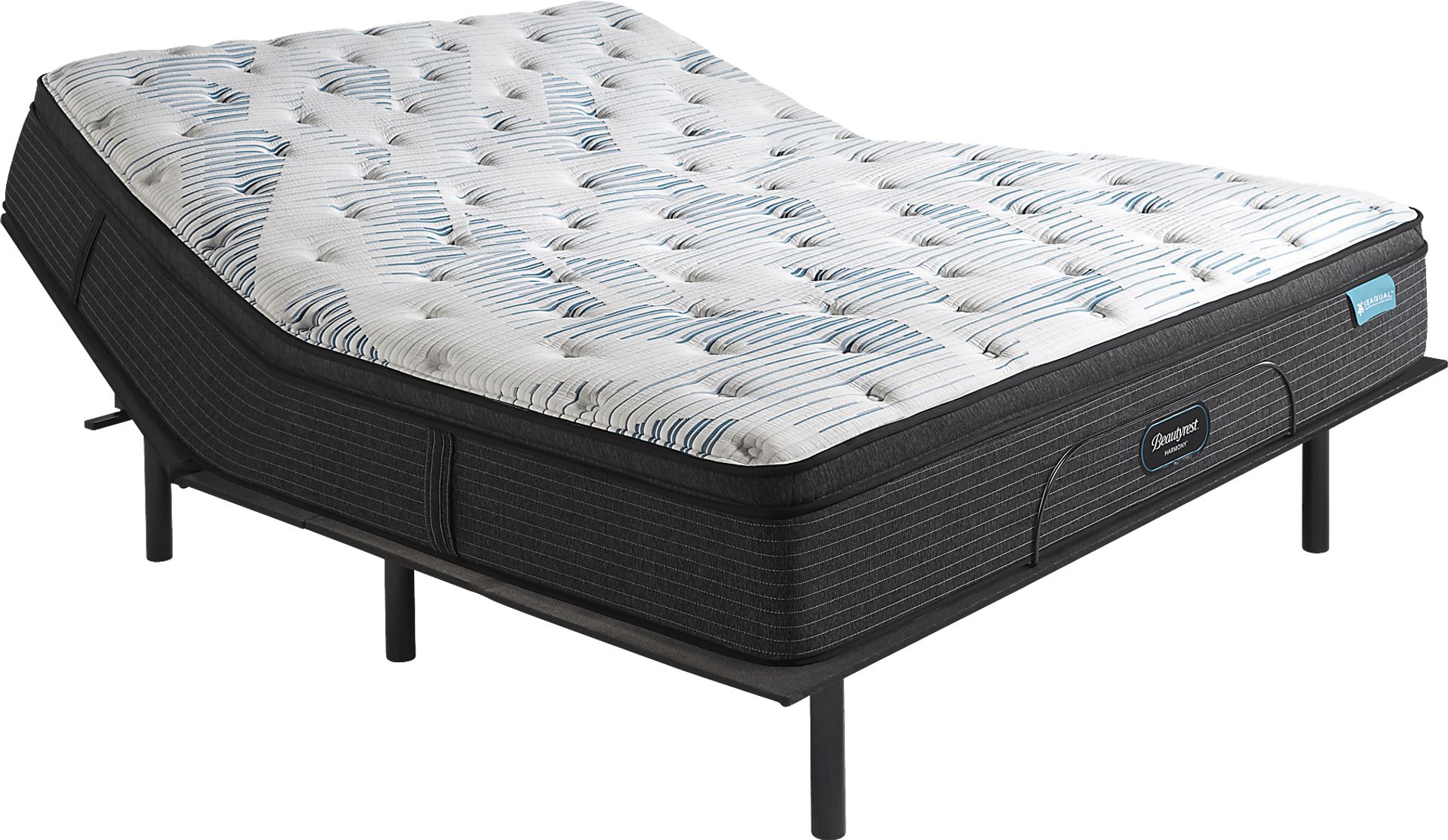 Beautyrest Harmony Ruby Beach King Mattress with Head Up Only Base - Image 1