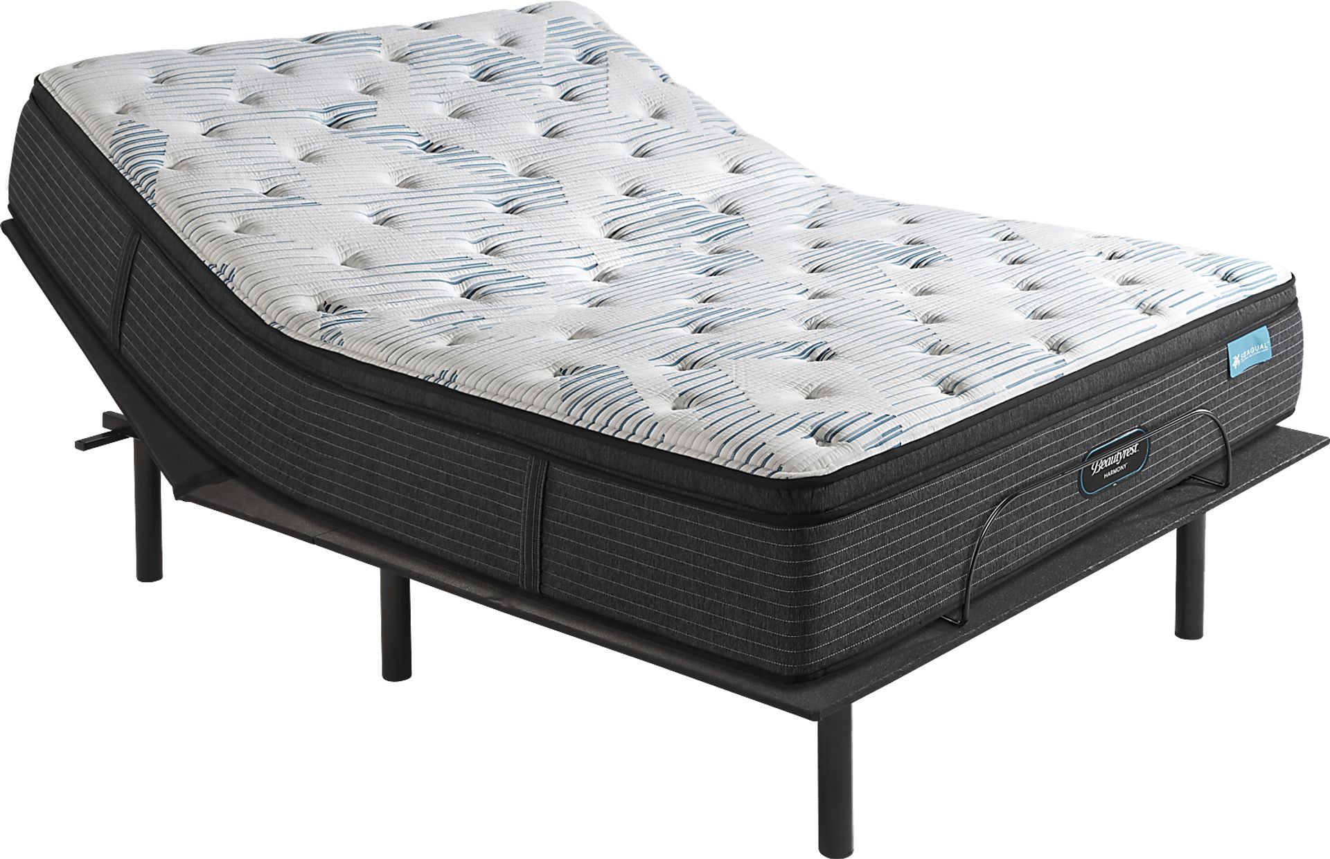 Beautyrest Harmony Ruby Beach Queen Mattress with Head Up Only Base - Image 1