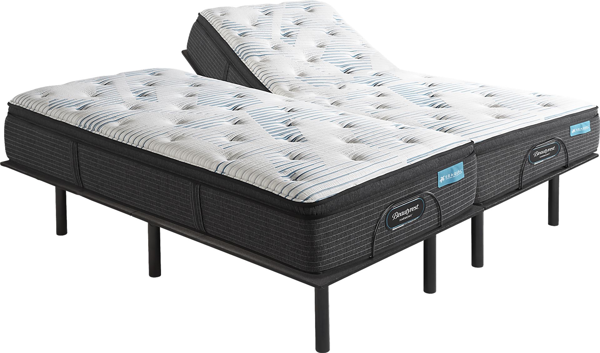 Beautyrest Harmony Ruby Beach Split King Mattress with Head Up Only Base - Image 1