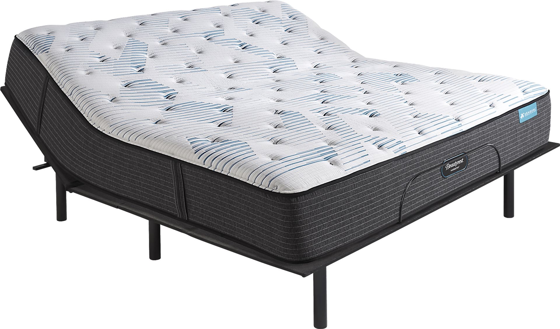 Beautyrest Harmony Turtle Beach King Mattress with Head Up Only Base - Image 1