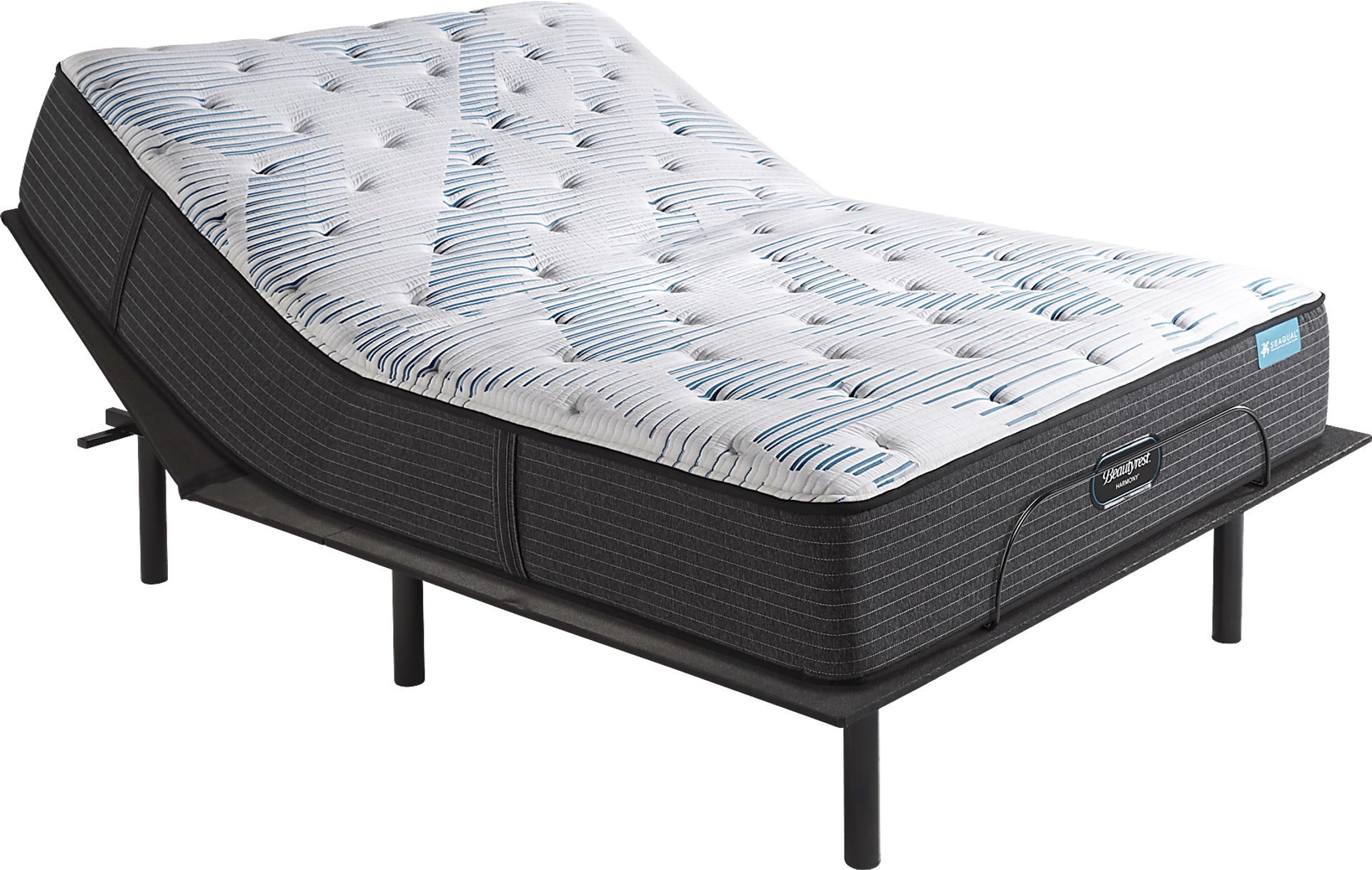 Beautyrest Harmony Turtle Beach Queen Mattress with Head Up Only Base - Image 1