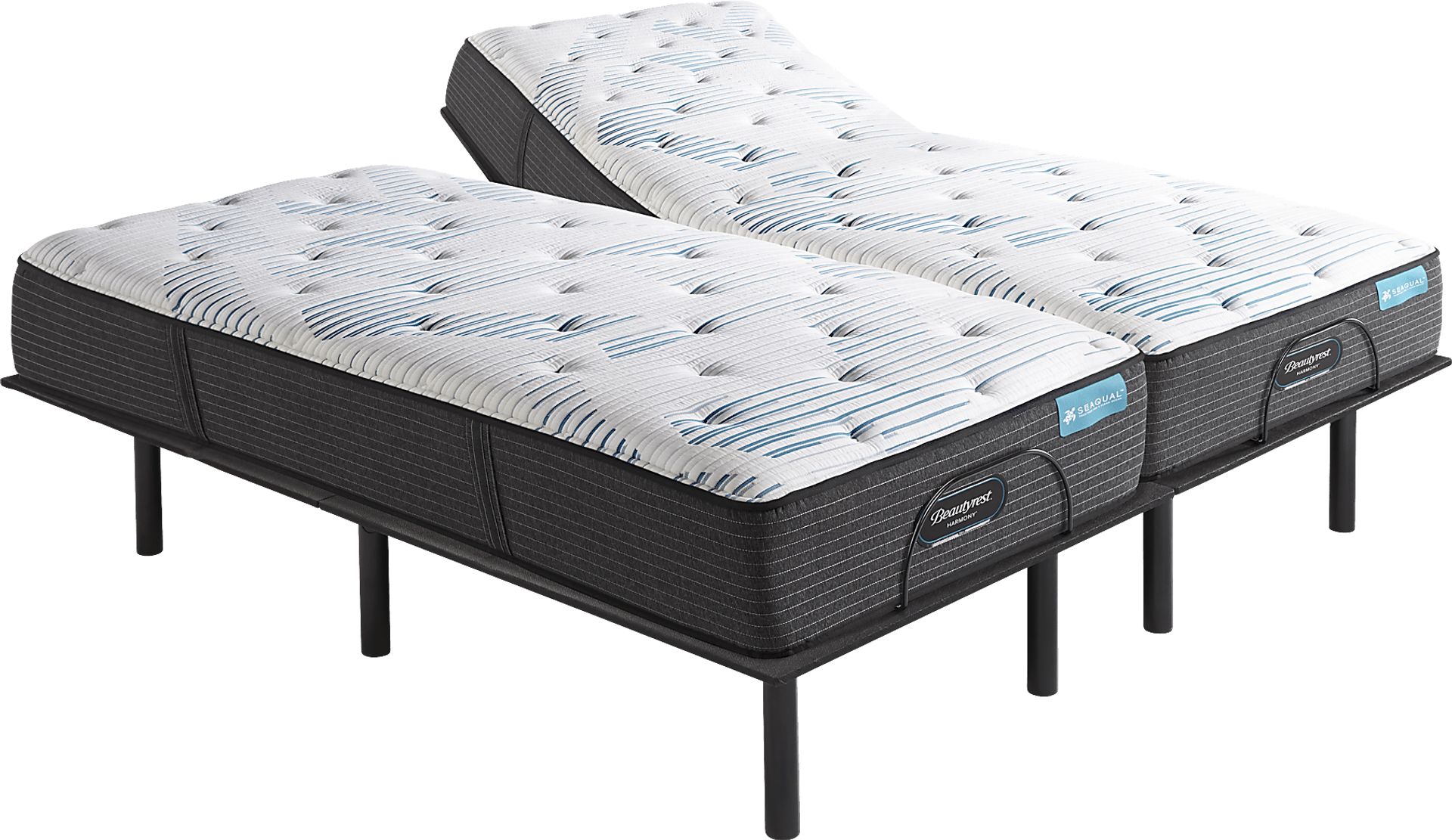 Beautyrest Harmony Turtle Beach Split King Mattress with Head Up Only Base - Image 1