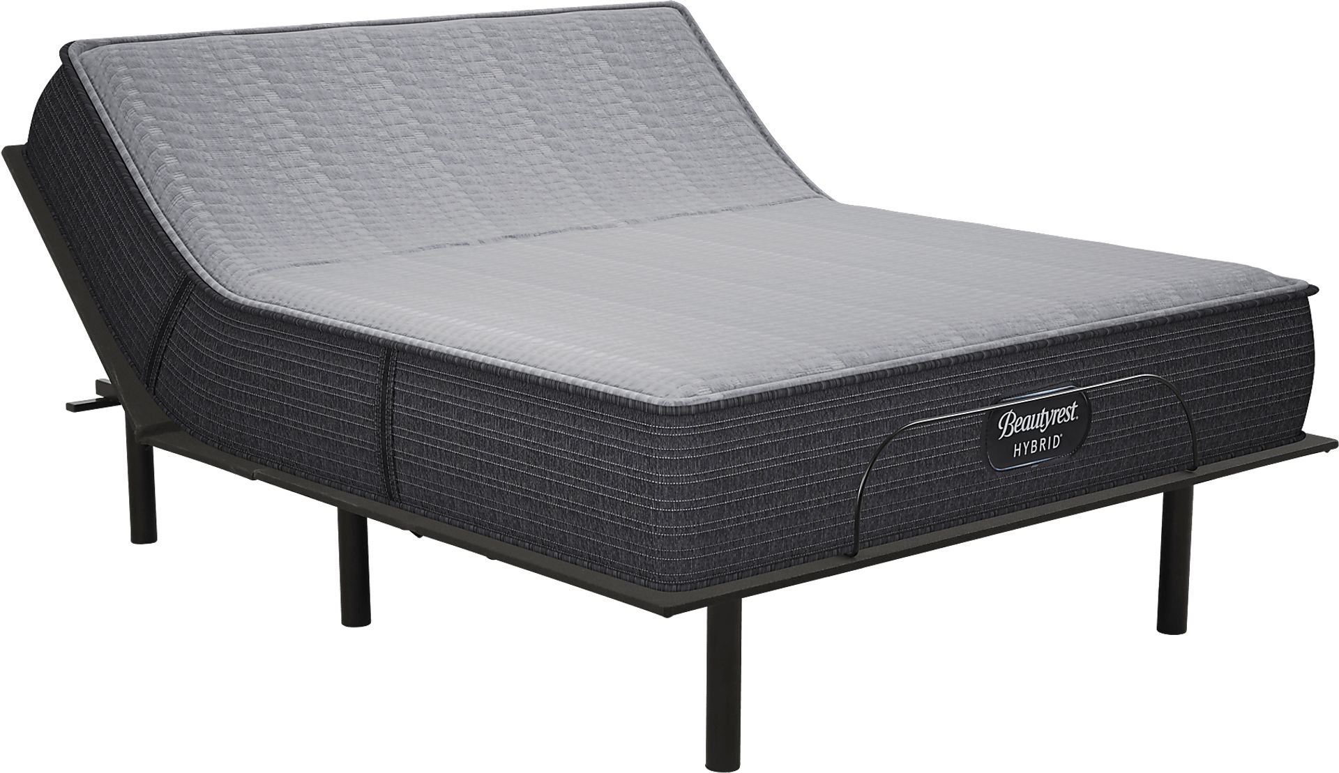 Beautyrest Hybrid Pacific Blue Queen Mattress with Head Up Only Base - Image 1