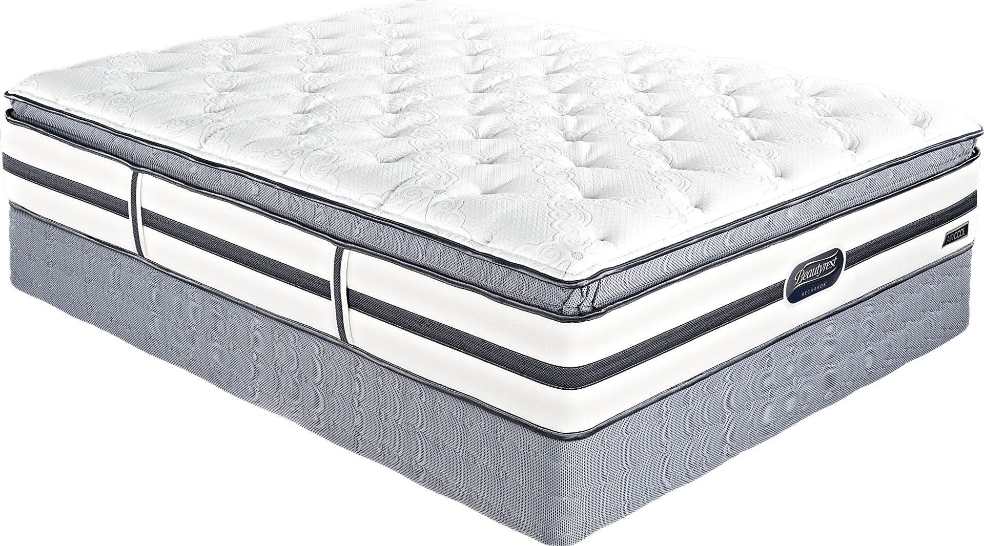 Beautyrest Recharge Largent Lane Low Profile King Mattress Set - Image 1
