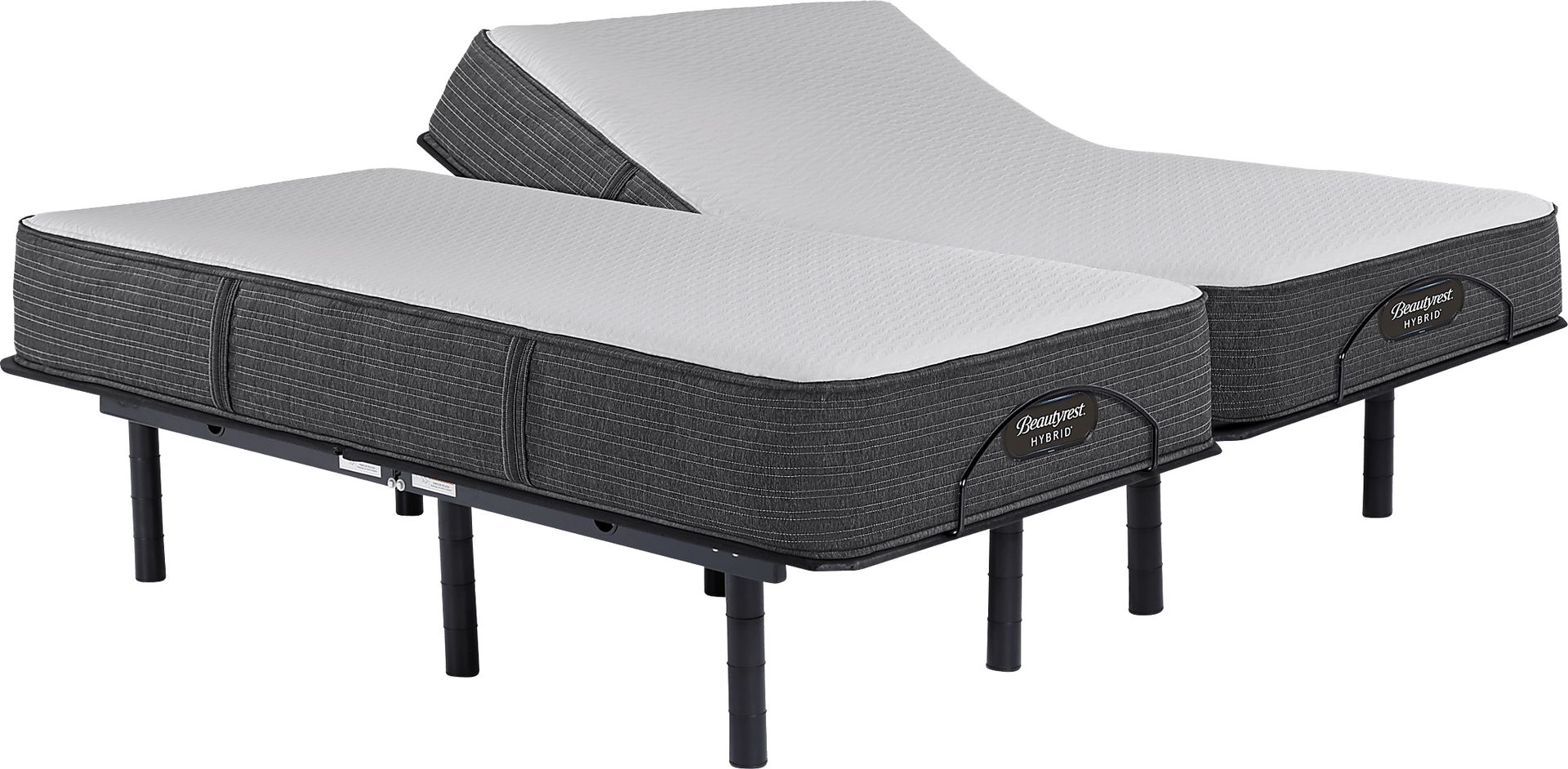 Beautyrest Select Broad Peak Medium Hybrid Split King Mattress Set with Head Up Only Base - Image 1