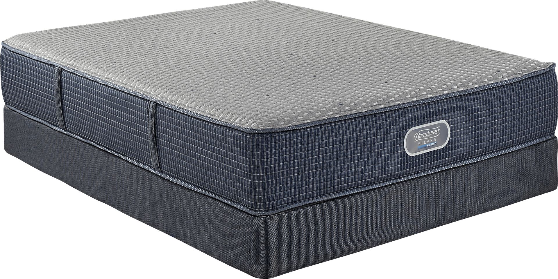 Beautyrest Silver Hybrid Pearl White Low Profile Queen Mattress Set - Image 1