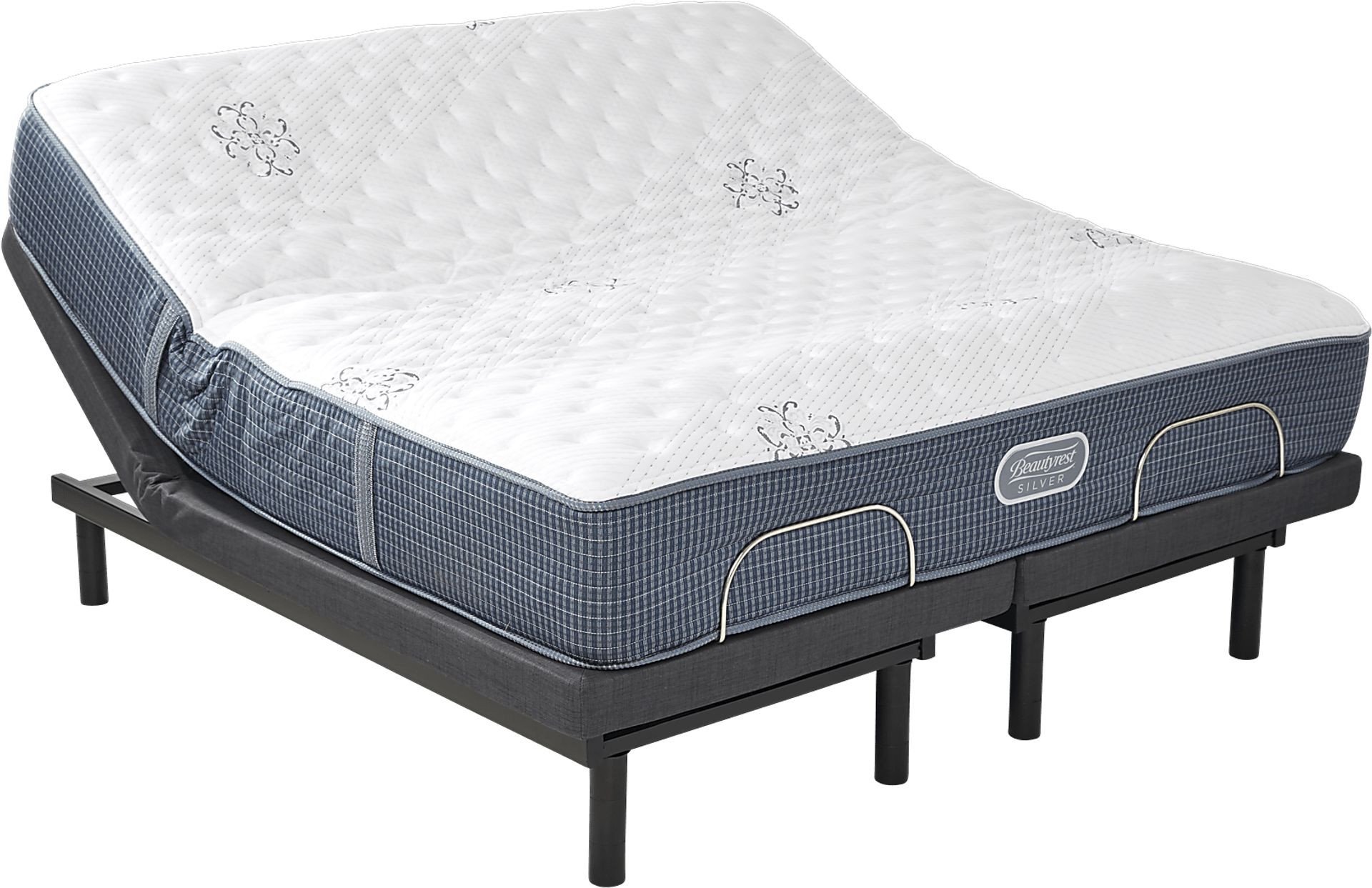 Beautyrest Silver Intercoastal Grey King Mattress with Motion Essentials Adjustable Lifestyle Base - Image 1