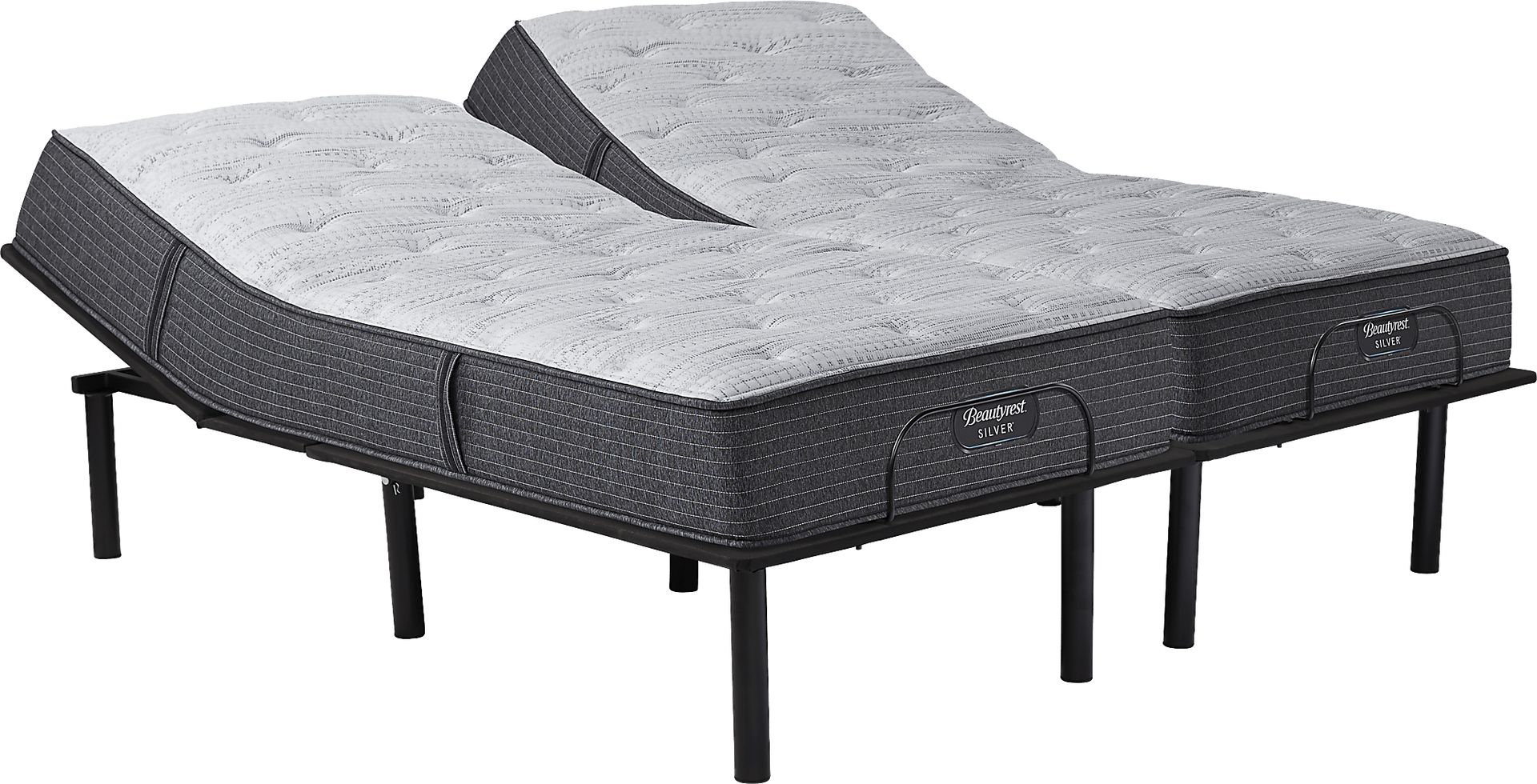 Beautyrest Silver Noblewood Split King Mattress with RTG Sleep 2000 Adjustable Base - Image 1