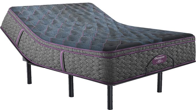 Beautyrest World Class Level Three Medium Pillow Top Queen Mattress Set with Head Up Only Base